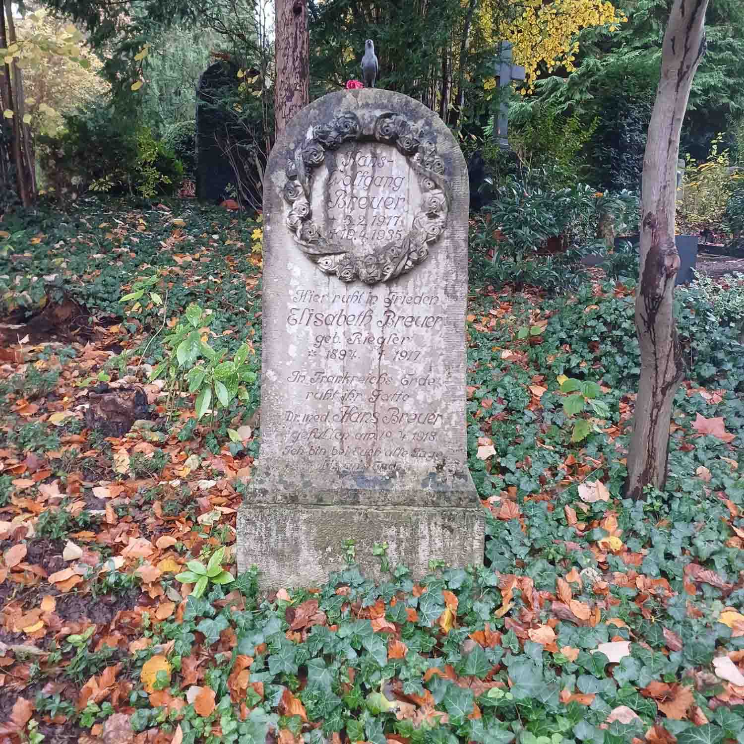 Familiengrab auf dem Bergfriedhof Heidelberg mit Gedenkschrift für Hans Breuer ( Foto: Friedhofsverwaltung Heidelberg)
